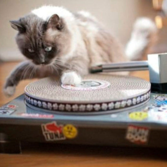 Cat and DJ Mixing Pad Turntable Cat Scratcher Scratching Pad